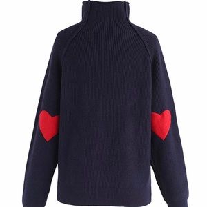 Chichwish Heart and Soul Patched Knit Sweater